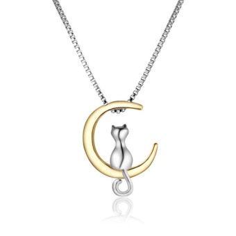 Kaklo papuošalas Moon Gold Cat; 18x19mm