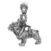 Kaklo papuošalas Prancūzų buldogas su grandinėlė, sidabro spalvos; 22x26mm
