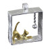 Kaklo papuošalas Square Gold Cat; 23x23mm