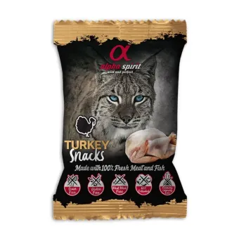 Alpha Spirit Cat Snacks Turkey skanėstai katėms, kalakutiena; 50g