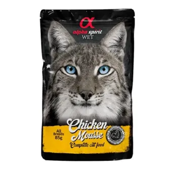 Alpha Spirit Wet Chicken Mousse konservuotas pašaras katėms, vištiena; 6x85g