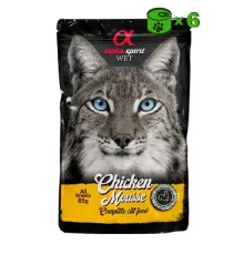 Alpha Spirit Wet Chicken Mousse konservuotas pašaras katėms, vištiena; 6x85g