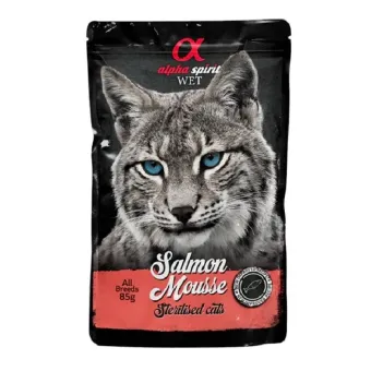 Alpha Spirit Wet Salmon Mousse konservuotas pašaras katėms, lašiša; 6x85g