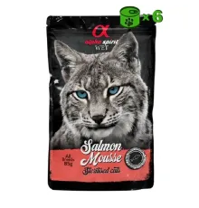 Alpha Spirit Wet Salmon Mousse konservuotas pašaras katėms, lašiša; 6x85g