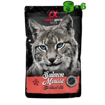 Alpha Spirit Wet Salmon Mousse konservuotas pašaras katėms, lašiša; 6x85g