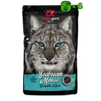Alpha Spirit Wet Seabrean Mousse konservuotas pašaras katėms, žuvis; 6x85g
