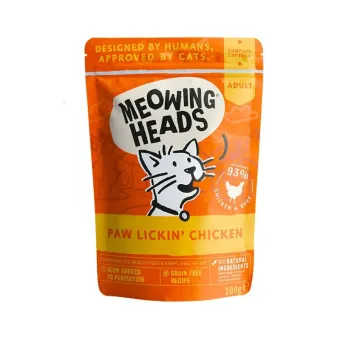 Meowing Heads Paw Lickin Chicken konservuotas pašaras katėms, vištiena, jautiena; 10x100g
