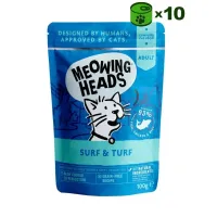 Meowing Heads Supurr Surf Turf konservuotas pašaras katėms, vištiena, jautiena, žuvis; 10x100g