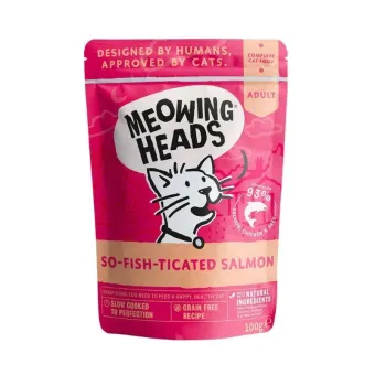 Meowing Heads So Fish Ticated Salmon konservuotas pašaras katėms, vištiena, jautiena, lašiša; 10x100g