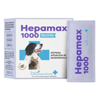 Bioveterinary Hepamax 1000 maisto papildas augintiniams; 28pak