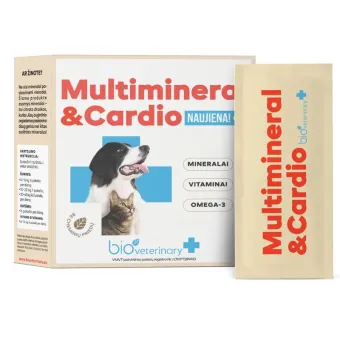 Bioveterinary Multimineral & Širdis maisto papildas augintiniams; 28pak