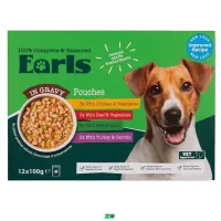 Earls Dog Pouches in Gravy Mix konservuotas pašaras suaugusiems šunims, mix; 12x100g