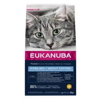 Eukanuba Adult Cat Weight Control sausas pašaras suaugusioms katėms, vištiena; 2kg, 10kg Eukanuba Adult Cat Weight Control sausas pašaras suaugusioms katėms, vištiena; 2kg, 10kg