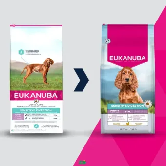 Eukanuba Special Care Sensitive Digestion All Breeds sausas pašaras turintiems jautrų skrandį šunims visų veislų, vištiena; 2.3kg, 12kg