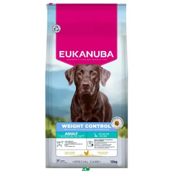 Eukanuba Special Care Weight Control L sausas pašaras suaugusiems šunims didelio dydžio veislų, vištiena; 15kg