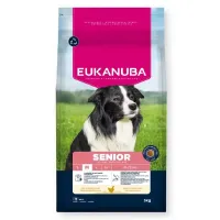 Eukanuba Life Care Senior M Chicken sausas pašaras senyviems šunims vidutinio dydžio veislų, vištiena; 15kg