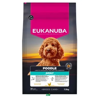 Eukanuba Breed Care Poodle M Chicken sausas pašaras suaugusiems vidutinio dydžio pudeliams, vištiena; 7.5kg