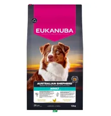 Eukanuba Breed Care Australian Shepherds Chicken sausas pašaras suaugusiems Australų aviganiams, vištiena; 12kg