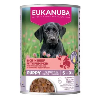 Eukanuba Life Care Puppy Beef konservuotas pašaras jauniems šuniukams, jautiena ir moliūgai; 400g Eukanuba Life Care Puppy Beef konservuotas pašaras jauniems šuniukams, jautiena ir moliūgai; 400g