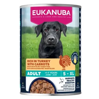 Eukanuba Life Care Adult Turkey konservuotas pašaras suaugusiems šunims, kalakutiena ir morkos; 400g Eukanuba Life Care Adult Turkey konservuotas pašaras suaugusiems šunims, kalakutiena ir morkos; 400g