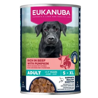 Eukanuba Life Care Adult Beef konservuotas pašaras suaugusiems šunims, jautiena ir moliūgai; 400g Eukanuba Life Care Adult Beef konservuotas pašaras suaugusiems šunims, jautiena ir moliūgai; 400g
