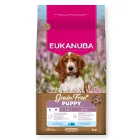 Eukanuba Grain Free Puppy S/M Fish sausas pašaras šuniukams mažų ir vidutinių veislų, žuvis; 3kg, 12kg