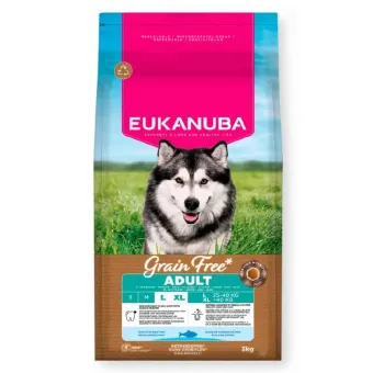 Eukanuba Grain Free Adult L/XL Fish sausas pašaras suaugusiems šunims didelių veislų, elniena; 12kg