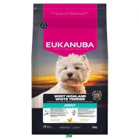 Eukanuba Breed Care West Highland Terrier Chicken sausas pašaras suaugusiems vakarų Škotijos terjerams, vištiena; 3kg