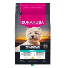 Eukanuba Breed Care West Highland Terrier Chicken sausas pašaras suaugusiems vakarų Škotijos terjerams, vištiena; 3kg