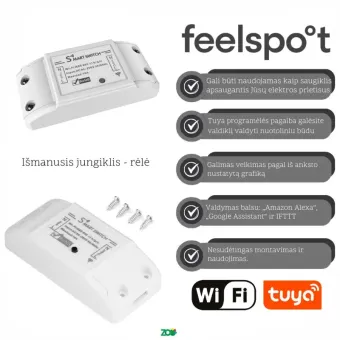 Feelspot WB01W Išmanusis jungiklis rėlė; WiFi, Tuya
