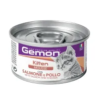 Gemon Wet Kitten Mousse Salmon&Chicken konservuotas pašaras kačiukams, lašiša, vištiena; 85g