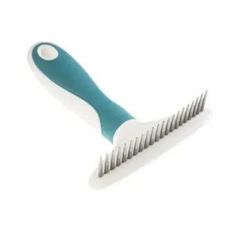 GimDog Dematting Rake grėblys su stambiais sukamais dantimis; 12x15cm