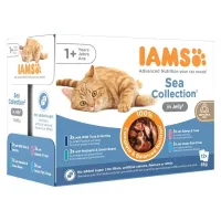 Iams Delights Cat Sea Collection Jelly konservuotas pašaras katėms, rinkinys; 12x85g