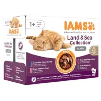 Iams Delights Cat Land & Sea Collection Jelly konservuotas pašaras katėms, rinkinys; 12x85g