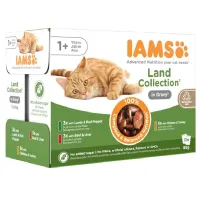 Iams Delights Cat Land Collection Gravy konservuotas pašaras katėms, rinkinys; 12x85g