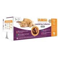 Iams Delights Cat Land & Sea Collection Gravy konservuotas pašaras katėms, rinkinys; 48x85g