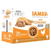Iams Delights Kitten Gravy konservuotas pašaras kačiukams, vištiena; 12x85g