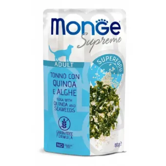 Monge Supreme Cat Wet Tuna with quinoa and seaweeds konservuotas pašaras katėms, tunas, balanda, dumbliai; 80g