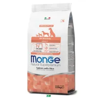 Monge Adult All Breeds Salmon&Rice sausas pašaras šunims, antiena, ryžiai; 2.5kg, 12kg