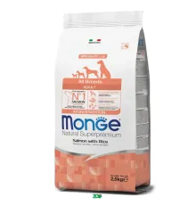 Monge Adult All Breeds Salmon&Rice sausas pašaras šunims, antiena, ryžiai; 2.5kg, 12kg