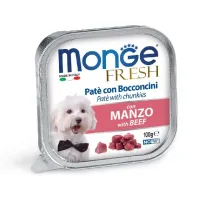 Monge Fresh Wet Dog Pate Beef konservuotas pašaras šunims, jautiena; 100g