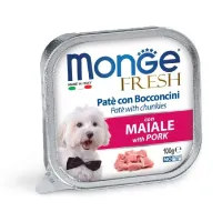 Monge Fresh Wet Dog Pate Pork konservuotas pašaras šunims, kiauliena; 100g