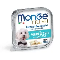 Monge Fresh Wet Dog Pate Cod Fish konservuotas pašaras šunims, menkė; 100g