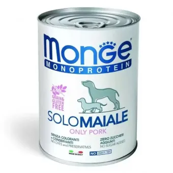 Monge Monoprotein Wet Dog Pate Pork konservuotas pašaras šunims, kiauliena; 150g, 400g Monge Monoprotein Wet Dog Pate Pork konservuotas pašaras šunims, kiauliena; 150g, 400g