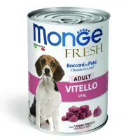 Monge Fresh Wet Dog Cans Adult Veal konservuotas pašaras šunims, veršiena; 400g