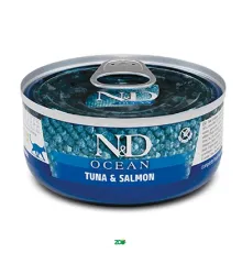 N&D Ocean Cat Wet Tuna&Salmon konservuotas pašaras katėms, tunas, lašiša; 70g