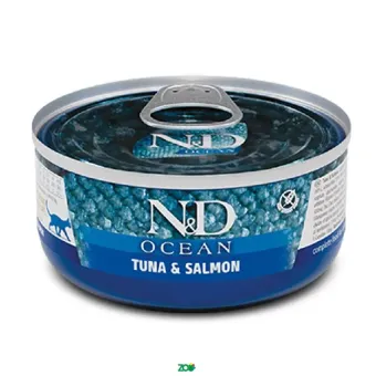 N&D Ocean Cat Wet Tuna&Salmon konservuotas pašaras katėms, tunas, lašiša; 70g