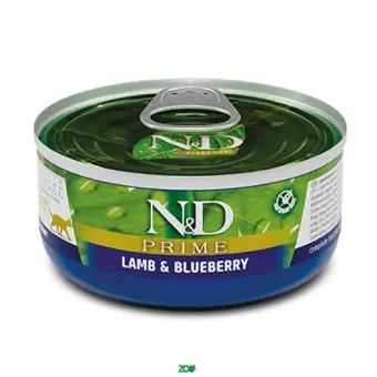 N&D Prime Cat Wet Lamb&Blueberry konservuotas pašaras katėms, ėriena; 70g
