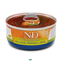 N&D Pumpkin Cat Wet Wild Boar Pumpkin&Apple konservuotas pašaras katėms, šerniena; 70g