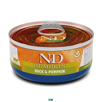 N&D Pumpkin Cat Wet Duck&Pumpkin konservuotas pašaras katėms, antiena; 70g
